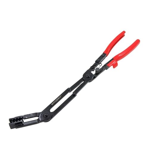 Image of Neilsen CT6423-35 Degree Angled Long Hose Clamp Pliers, Double Jointed, 430mm Length, 0–50mm Capacity, Spring Assisted with Lock, Ideal for Tight Spaces