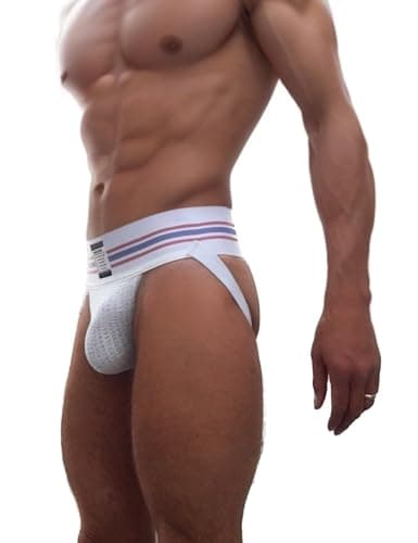 Image of HARDYJOCK Mens Jockstrap Underwear Briefs Athletic Sports Support Gym Jock Strap (UK, Alpha, XL, Regular, Regular, White)
