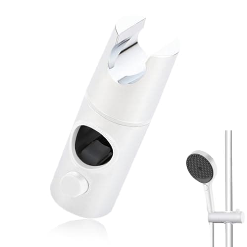Image of Shower Head Holder, Shower Head Holder Replacement 360° Rotation Shower Holder Bracket Adjustable Shower Riser Rail Slider for 24MM Shower Rods (White)