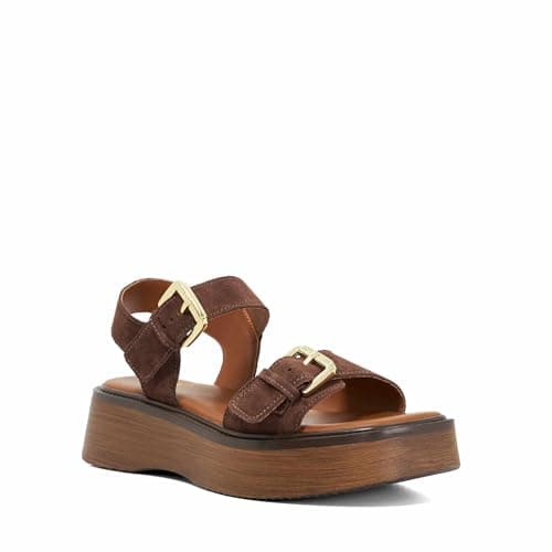 Image of Dune London Ladies LUNO Double Strap Flatform Sandals Size UK 6 Suede Casual Sandals