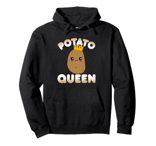 Image of Funny Potato Cute Kawaii Style Smiling Potato Queen Pullover Hoodie