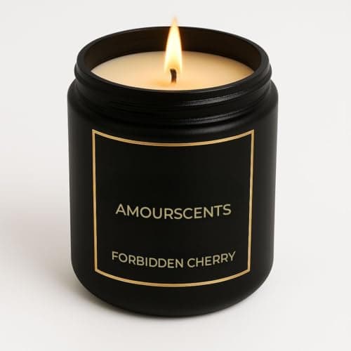 Image of Lost Cherry Scented Candle - Aromatherapy Home Fragrance with Soy Wax, Remove Odours and Promotes Stress & Anxiety Relief, Body Relaxation & Perfect Sleep (250ml) - Forbidden Cherry
