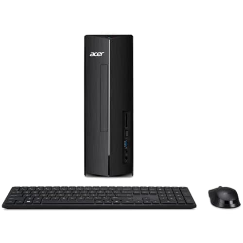 Image of acer Aspire XC-1785 Compact Desktop PC, Intel Core i7-14700 20-Core, 16GB DDR5 RAM, 512GB PCIe SSD, Windows 11 Home, Wi-Fi 6E, Wireless Keyboard & Mouse Included, Black (DT.BLSEK.01C)