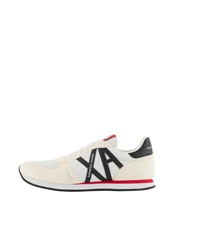 Image of Armani Exchange AX Armani Exchange Men's Rio Side Logo Sneaker, Op.White+Black, 10 UK