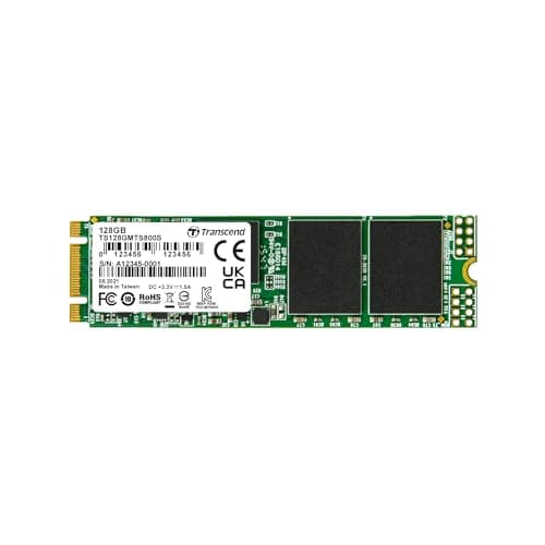 Image of Transcend MTS800S 128GB M.2 2280 SATA III 6Gb/s SSD, Read/Write up to 530/150 mb/s with MLC Flash and with DRAM Cache TS128GMTS800S