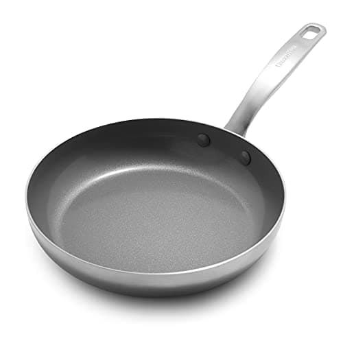 Image of GreenPan Chatham Tri-Ply Stainless Steel Healthy Ceramic Nonstick 9.5" Frying Pan Skillet, PFAS-Free, Multi Clad, Induction, Dishwasher Safe, Oven Safe, Silver