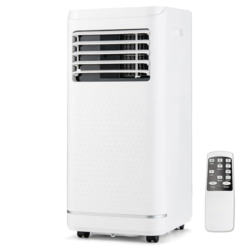 Image of HOMFME 9000 BTU Air Conditioning Unit, 4-in-1 Portable Air Conditioner, Mobile Cooler Dehumidifier, 2 Speeds Fan with Sleep Mode, 24H Timer, LED Display, Remote Control, Window Kits & Child Lock