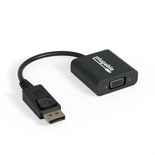 Image of Plugable DisplayPort to VGA Adapter | Active DP/DP++ to VGA Converter | Compatible with Desktops, Projectors, PC, Laptops | DP 1080p Resolution with Latching Connector | Driverless (DPM-VGAF)