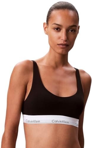 Image of Calvin Klein Women’s Lightly Lined Bralette with Logo Band, Black (Black), M