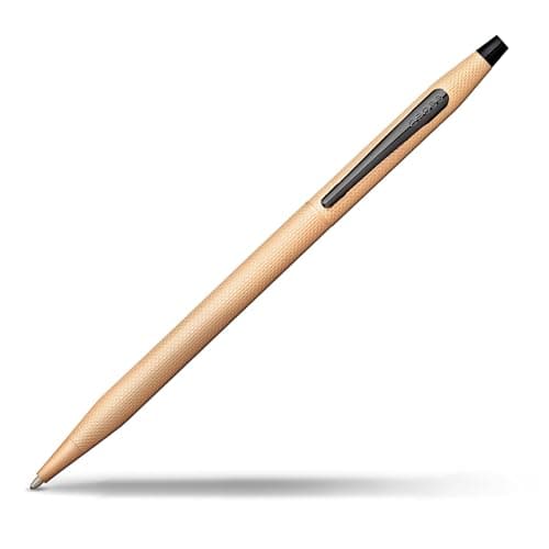 Image of CROSS Classic Century Brushed Rose-Gold PVD ballpoint Pen with Polished Black PVD Appointments