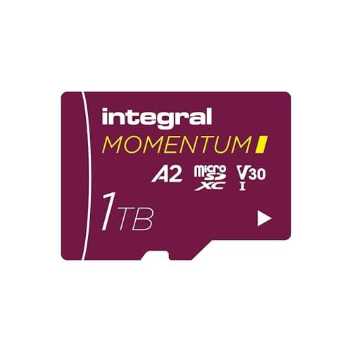 Image of Integral Momentum I 1TB microSDXC Card - Up to 210MB/s Read, 180MB/s Write, V30, U3, A2-4K/5K UHD for GoPro, DJI Drones, Action & 360 Cams - Waterproof, Shockproof, Rugged