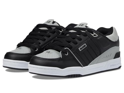 Image of Globe Mens Fusion Skate Inspired Sneakers Shoes, Black/Steel/White, 8 UK