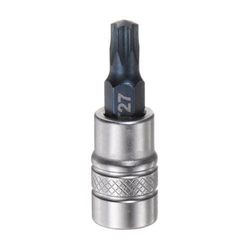 Image of sourcing map Torx Bit Socket T27 Solid Star 1/4" Drive 1.46" Length S2 Steel Bit CR-V Socket for Ratchet Wrench, Slide Bar, Extension Rod