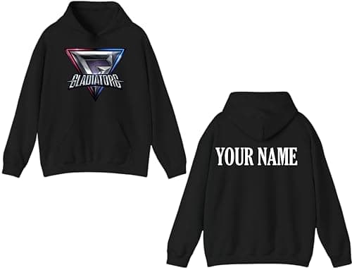 Image of Personalised Gladiators Team Hoodie Gladiator TV Show Gaming Competition Fan Sports Pullover Black