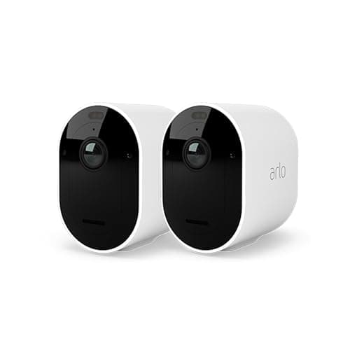 Image of Arlo Pro 4 Security Camera Outdoor, 2K HDR, Wireless CCTV, 6-Month Battery, Colour Night Vision, 2-Way Audio, Built-in Siren, No Hub Needed, 2 Cam Kit, Free Trial of Arlo Secure Plan, White