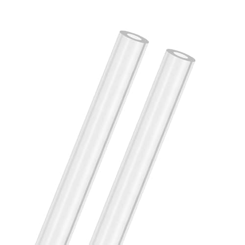 Image of M METERXITY 2-Pack Clear Rigid Acrylic Pipe, 6mm[0.24"] ID x 12mm[0.47"] OD Plastic Round Tube for Water Cooling System/Lamps/Fountains/Aquariums/Display Stand, Acrylic Tubing [305mm/12IN]