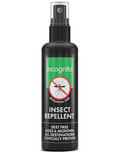Image of Incognito Insect Repellent Spray, 100ml - Natural DEET Free, Shields from Wide Range of Biting Insects. Clinically proven protection from Ticks & Dengue carrying mosquitoes, Organic Mosquito Repellent