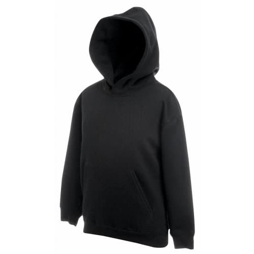 Image of Fruit of the Loom Childrens Unisex Hooded Sweatshirt/Hoodie (14-15) (Black)