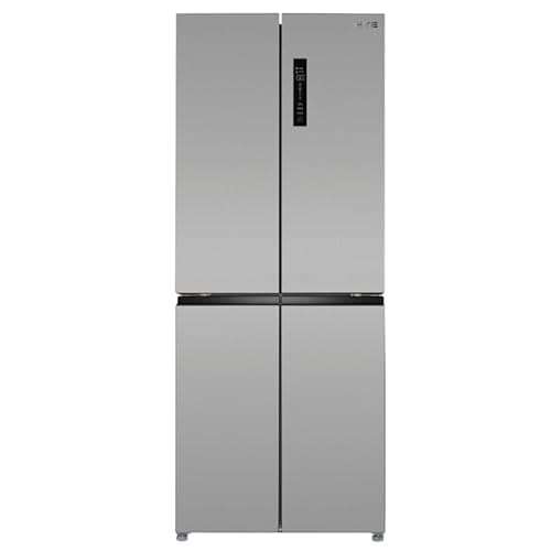 Image of HYE American Fridge Freezer - 4 Door American Style Fridge Freezer, Frost Free, 394L Compact & Freestanding Design, Low Noise (39dB), With Ice Cube Tray, Sleek Inox Finish - RF01AMCD394DS07