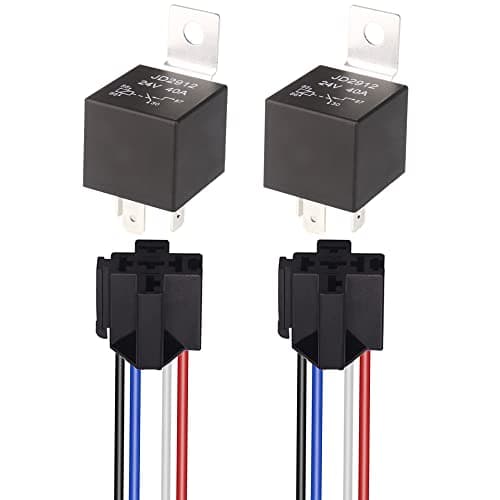 Image of Gebildet 2pcs JD2912 Car Relay Harness 24V 40A 4 Pin SPST 12AWG Harness Sockets with Built-in Diode for Automotive Truck Van Motorcycle Boat