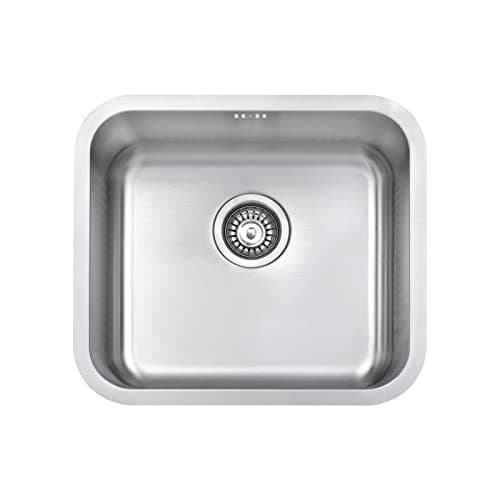 Image of JASSFERRY Undermount Stainless Steel Kitchen Sink 1.0 Single Bowl with Strainer Waste, 500 x 450 mm
