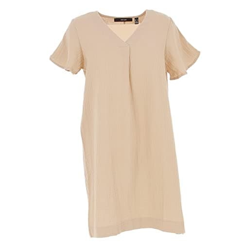 Image of VERO MODA Women's VMNATALI NIA SS Short Dress WVN, Irish Cream, XS