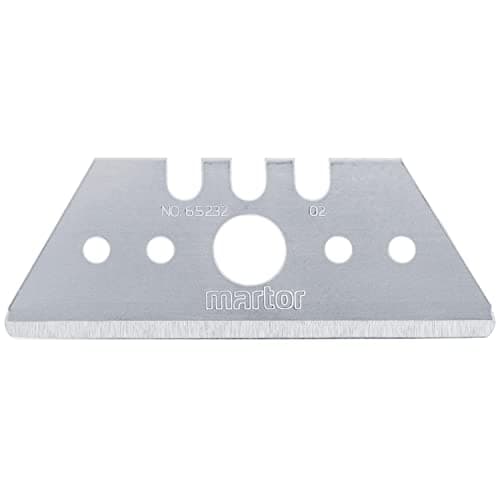 Image of MARTOR 10 x Trapezoid Blade, Replacement Blades Cutters, Safety Knife, 19 mm, Sharp, Rounded, 2-fold usable, No. 65232