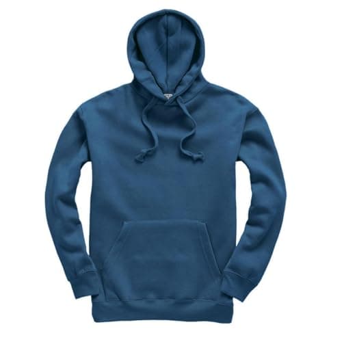 Image of Mellor Design Plain Pullover Hoodie Casual Hooded Top Adult Unisex Mens Womens Hooded Sweatshirts Aegean Blue