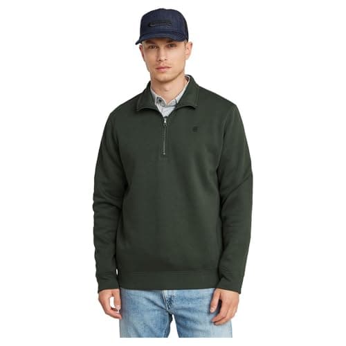 Image of G-STAR Men's Premium Core Half Zip Sweater, Grey (graphite D26459-C235-996), L