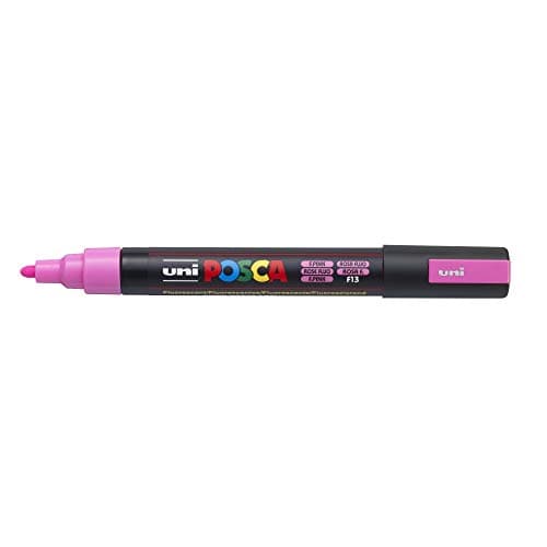Image of Uni-Ball Posca 182578 Marker Pen Medium Tip PC 5 m 1.8-2.5 mm Fluorescent Pink
