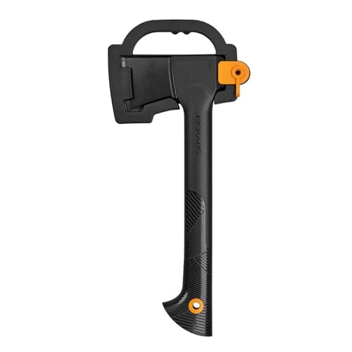 Image of Fiskars Universal Axe, Solid, With protective cover, Non-stick coated, Steel/Plastic and Glass fibre handle, Black/Orange, A6, Length: 39 cm, 652 g, 1052046
