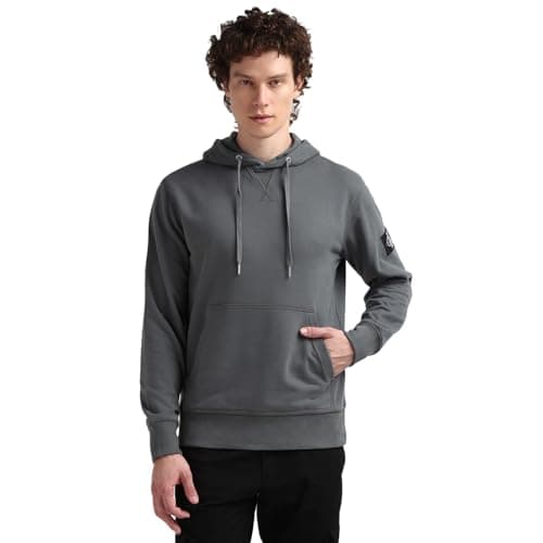 Image of Calvin Klein Jeans Men's Badge Hoodie, Grey (Endless Grey), XXS