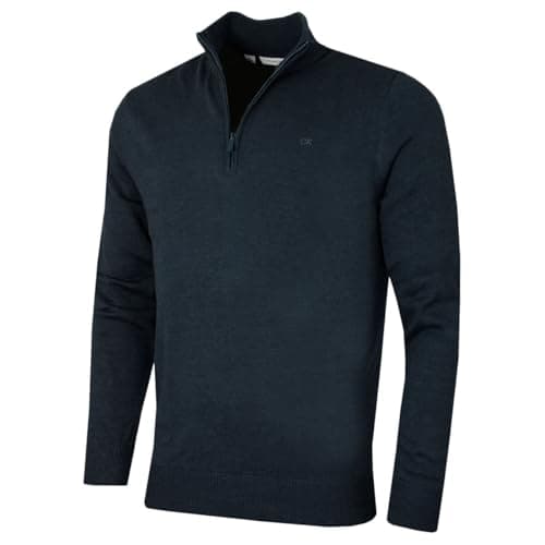 Image of Calvin Klein Mens Campus 1/2 Zip Sweater - Midnavy Marl - XL