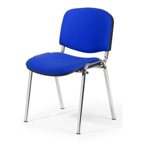 Image of Topsit Chrome Visitor Chair ISO Comfortable Stackable Conference Chair with Padded Seat and Backrest Single Item (Blue)