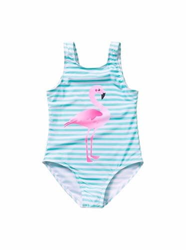 Image of ZHAOCAI Girls Swimming Costumes One Piece Costume Swimsuit Sports Suit for Kids Swim Swimwear Teenage Swimsuits Toddler Teen Year Old Baby Wear Flamingo Age 4-5 Years