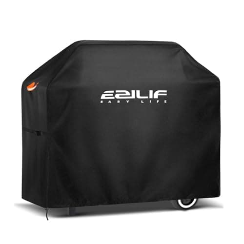 Image of Ezilif Waterproof Barbecue Covers-165x70x125 cm, Oxford Heavy Duty Large BBQ Cover with Reflective Strips, Rip-Proof, UV & Waterproof Outdoor Gas Barbecue Cover for Weber, Brinkmann, Char Broil