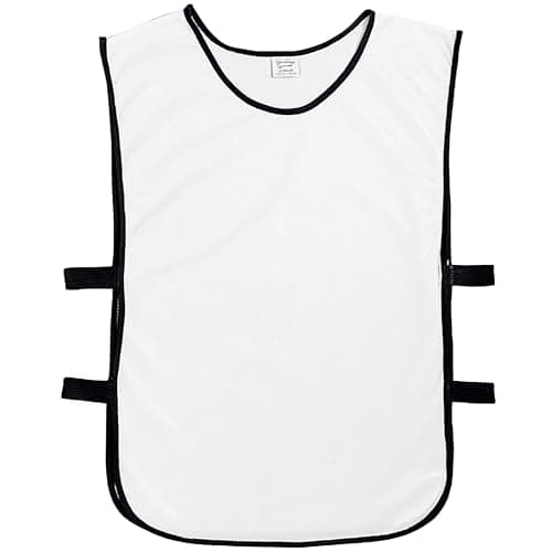 Image of Sterling Sports 12 X Football Training Bibs For Adults - Ideal Football Bibs Adult For Basketball, Soccer, Netball, Cricket & Rugby Training Equipment - Perfect Sports Vest (Youth, White)