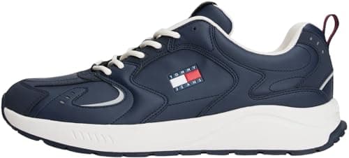 Image of Tommy Jeans Men’s Runner Trainers with Logo, Blue (Dark Night Navy), 9