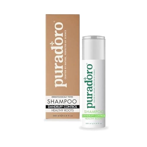Image of Puradoro 100% Natural Anti-Dandruff & Oily Scalp Shampoo – Salicylic Acid, Tea Tree & Neem – Deep Cleansing Herbal Formula for Flake-Free, Balanced & Healthy Roots 200 Ml