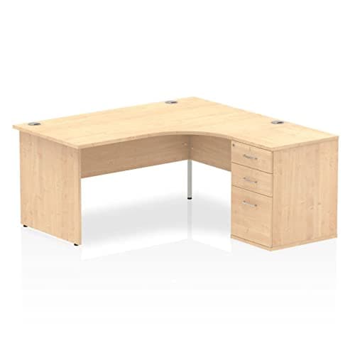 Image of I000600 - Dynamic Impulse 1600 Right Hand Panel End Workstation 600 Pedestal Bundle Maple