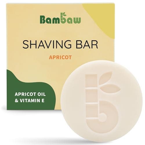 Image of Bambaw | Shaving Bar for Women | 80g | Apricot Oil & Vitamin E Natural Soap Bar | Vegan Shave Soap for all Skin Types | Apricot Shaving Block
