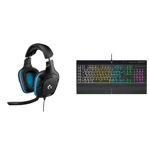 Image of Logitech G432 Wired Gaming & Corsair K55 RGB PRO Wired Membrane
