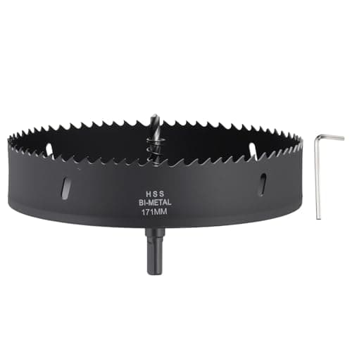 Image of CoCud 6-3/4"(171mm) Hole Saw, M42 Bi-Metal Hex Shank Hole Cutters Drill Bit with Spring - Cutting Tool for Thick Metal Board Alloy Steel Plate. Black