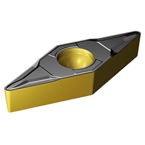 Image of Sandvik Coromant VCMT 221-KF 3225 Coro Turn 107 Insert for Turning, Carbide, Diamond 35 deg, Neutral Cut, 3225 Grade, Ti(C,N)+Al2O3+TiN (Pack of 10)