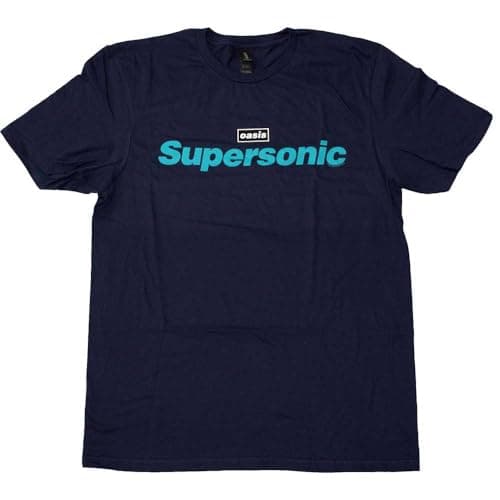 Image of Rock Off officially licensed products Oasis Supersonic Title Colour T Shirt XL Navy
