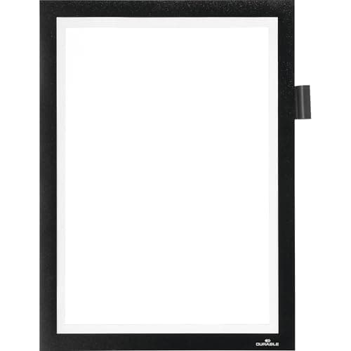 Image of Durable DURAFRAME Note Magnetic Frame | A4 Format in Black | Pack of 1 Frames | Includes Universal Pen Holder |