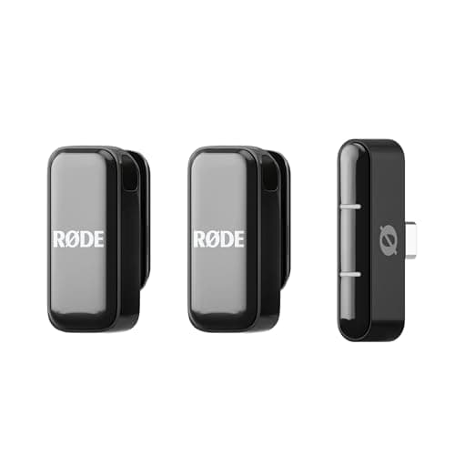 Image of RØDE Wireless Micro - Compact Wireless Microphone, Two Mics with Charge Case for Smartphone Content Creation - USB-C, Black