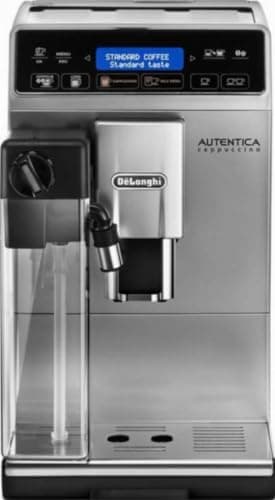Image of De'Longhi Autentica Cappuccino, Fully Automatic Bean to Cup Coffee Machine, Espresso Maker,1.4 litres, ETAM29.660.SB, Silver and Black