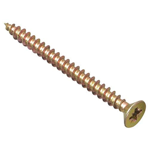 Image of ForgeFix Multi-Purpose Single Thread Screws | 5.0 x 60mm | Zinc Yellow Passivated | Box 100