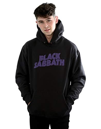 Image of Absolute Cult Black Sabbath Men's Distressed Logo Hoodie Black X-Large